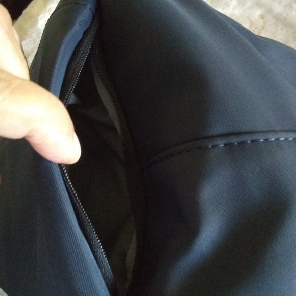 Away Original Everywhere Bag Navy Blue Nylon Black Leather Trim - Picture 5 of 14